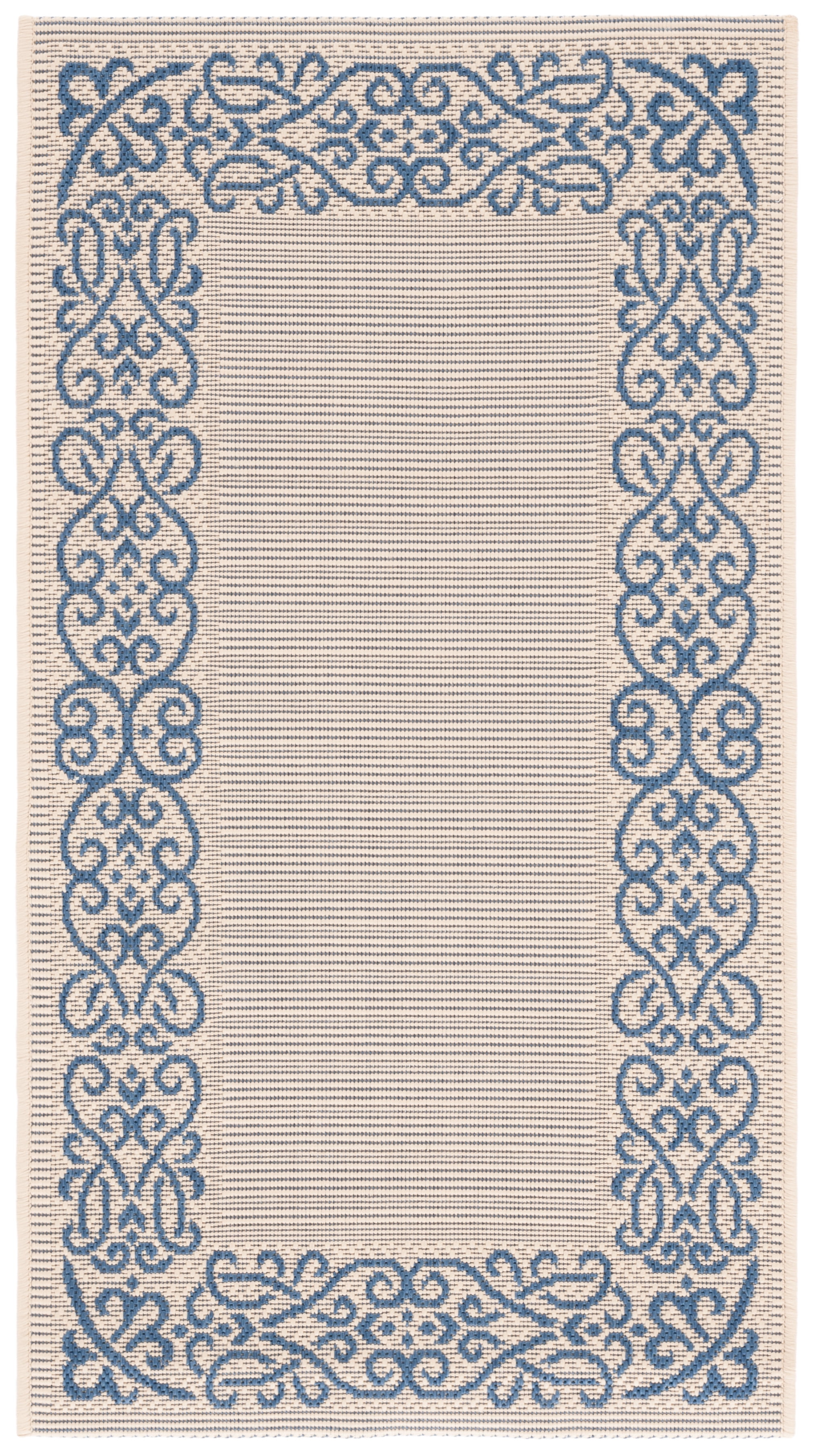 Safavieh Courtyard Ellie Oriental Indoor/Outdoor Area Rug, Natural/Blue, 2' x 3'7"