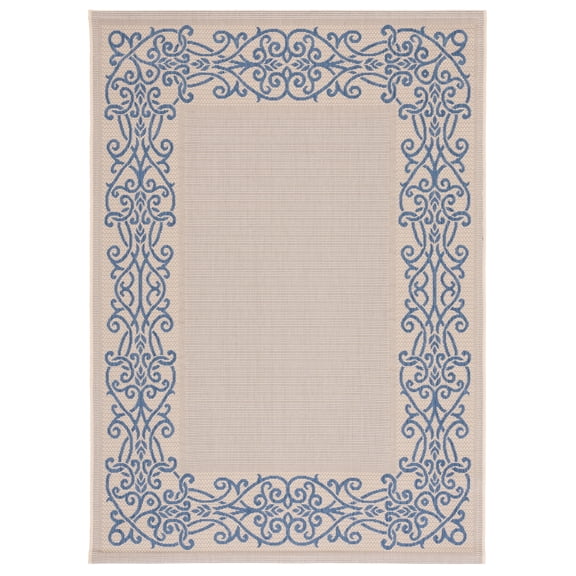 Safavieh Courtyard Ellie Oriental Indoor/Outdoor Area Rug, Natural/Blue, 5'3" x 7'7"