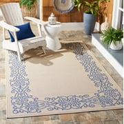Safavieh Courtyard Ellie Oriental Indoor/Outdoor Area Rug, Natural/Blue, 5'3" x 7'7"