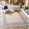 thumbnail image 1 of Safavieh Courtyard Ellie Oriental Indoor/Outdoor Area Rug, Natural/Blue, 6'7" x 9'6", 1 of 10