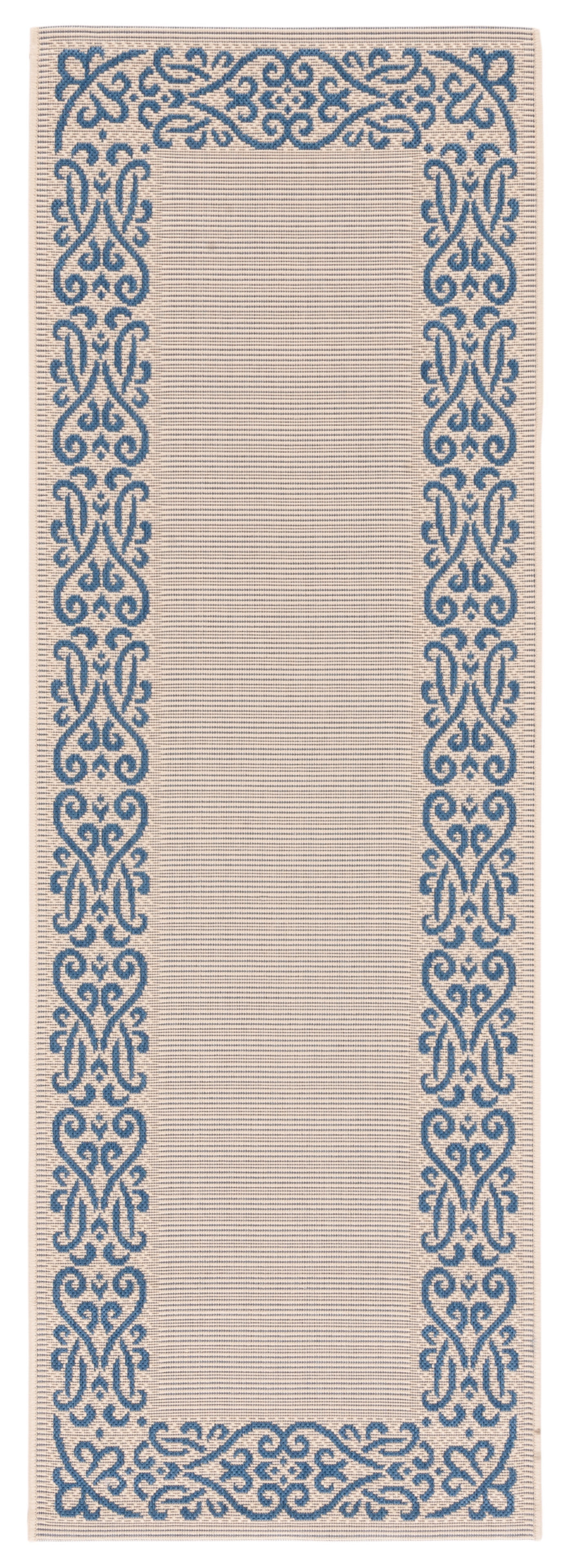 Reversible Beige Synthetic Flat Woven Rug 27" x 10"