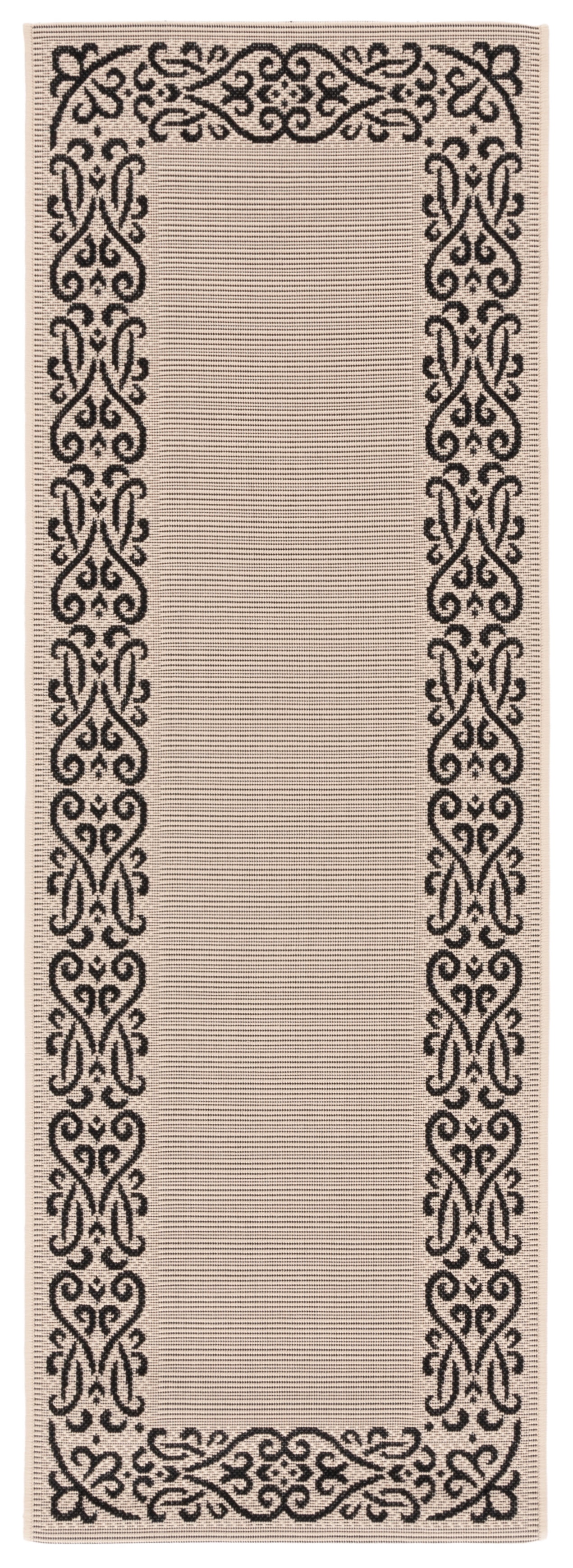 Safavieh Courtyard Ellie Oriental Indoor/Outdoor Runner Rug, Sand/Black, 2'3" x 14'