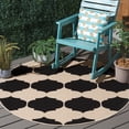 thumbnail image 1 of Safavieh Courtyard Elwyn Geometric Indoor/Outdoor Area Rug, Beige/Black, 5'3" x 5'3" Round, 1 of 10