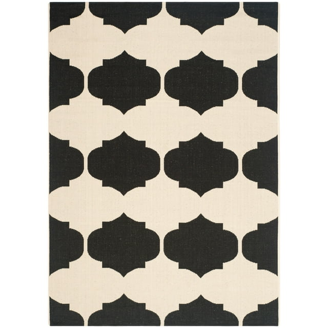 SAFAVIEH Courtyard Elwyn Geometric Indoor/Outdoor Area Rug, Beige/Black, 5'3" x 7'7"