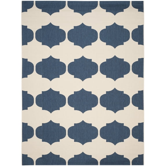 Safavieh Courtyard Elwyn Geometric Indoor/Outdoor Area Rug, Beige/Navy, 8' x 11'