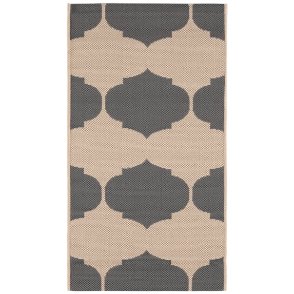 Safavieh Courtyard Elwyn Geometric Indoor/Outdoor Area Rug, Beige/Anthracite, 2' x 3'7"