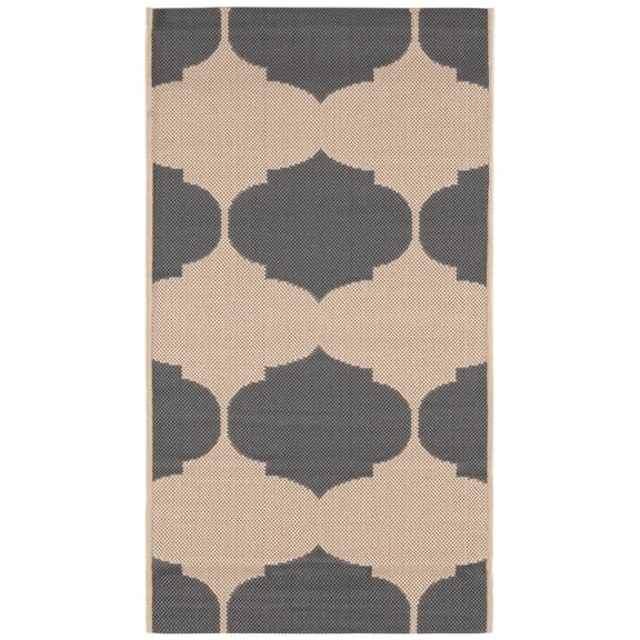 Safavieh Courtyard Elwyn Geometric Indoor/Outdoor Area Rug, Beige/Anthracite, 2' x 3'7"