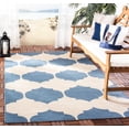 thumbnail image 1 of Safavieh Courtyard Elwyn Geometric Indoor/Outdoor Area Rug, Beige/Blue, 4' x 5'7", 1 of 9
