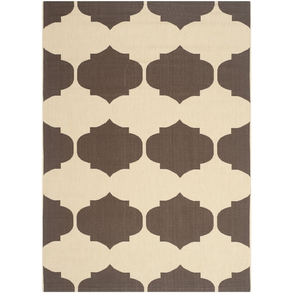 Safavieh Courtyard Elwyn Geometric Indoor/Outdoor Area Rug, Beige/Chocolate, 5'3" x 7'7"