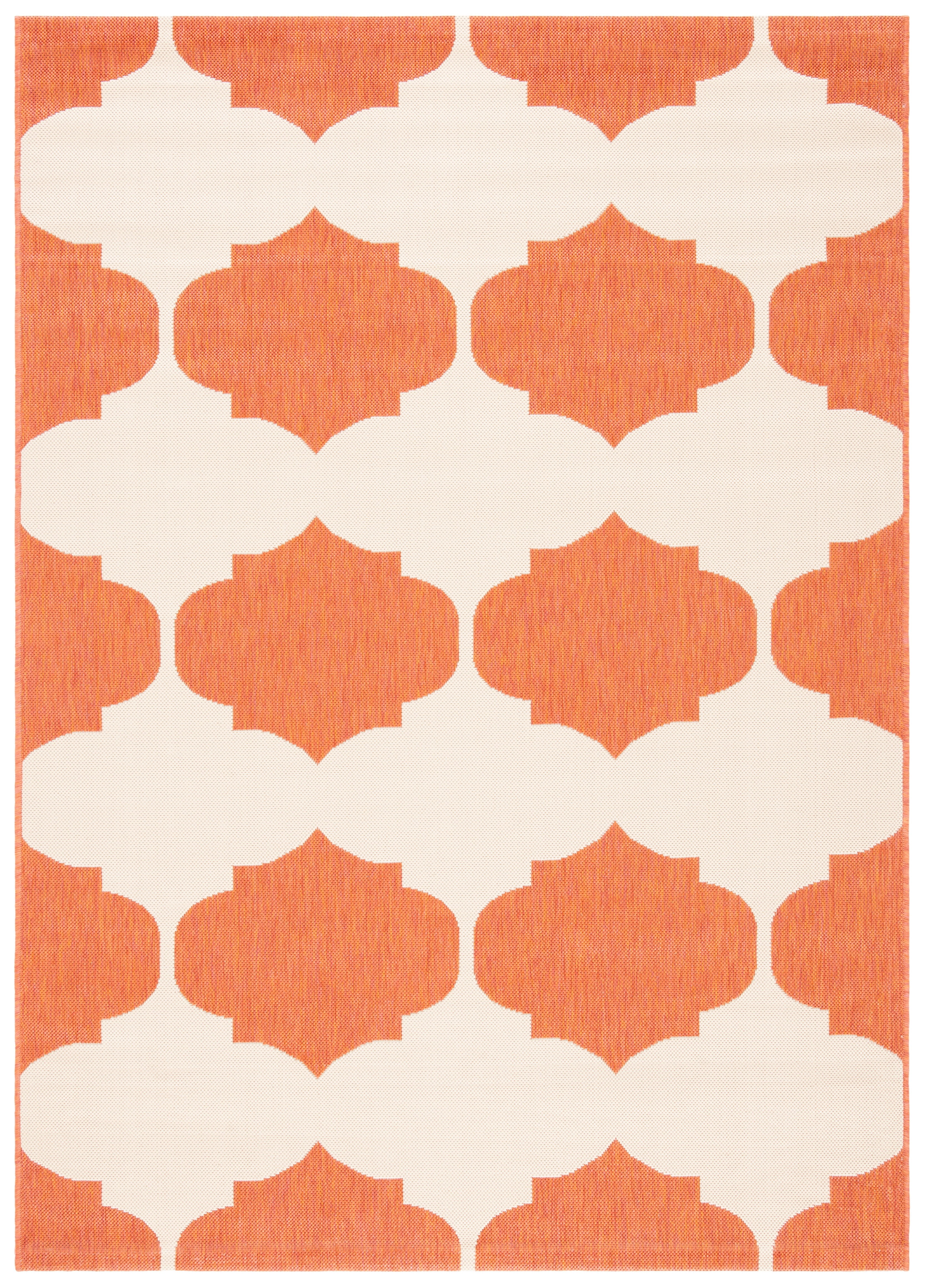 Safavieh Courtyard Elwyn Geometric Indoor/Outdoor Area Rug, Beige/Terracotta, 5'3" x 7'7"