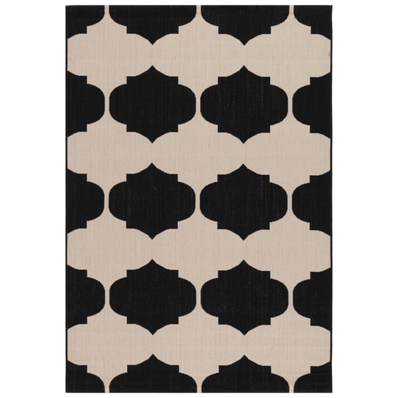 Safavieh Courtyard Elwyn Geometric Indoor/Outdoor Area Rug, Beige/Black, 6'7" x 9'6"