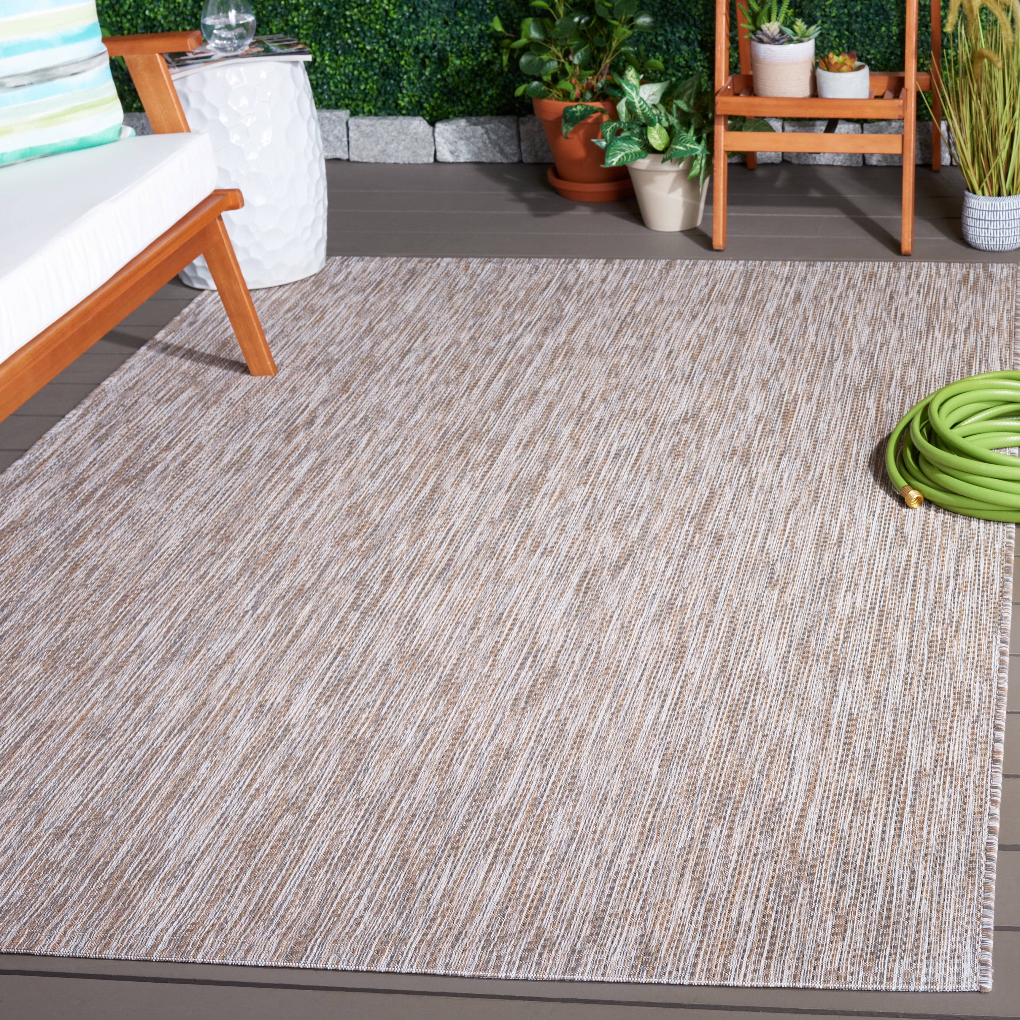 Safavieh Courtyard Emmeline Abstract Indoor/Outdoor Area Rug, Ivory/Beige Gray, 4' x 5'7"