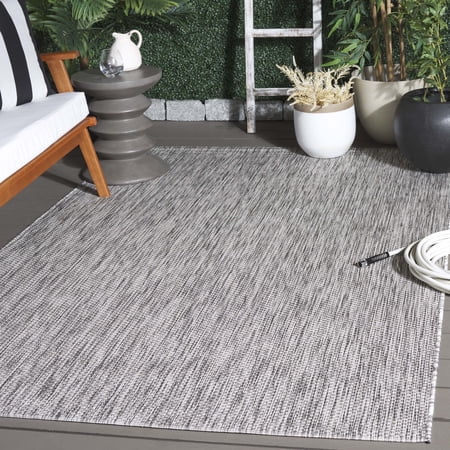 Safavieh Courtyard Emmeline Abstract Indoor/Outdoor Area Rug, Ivory/Dark Gray, 4' x 5'7"