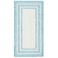 thumbnail image 1 of SAFAVIEH Courtyard Ercan Bordered Indoor/Outdoor Area Rug, Ivory/Aqua, 2'7" x 5', 1 of 8