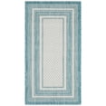 thumbnail image 1 of Safavieh Courtyard Ercan Bordered Indoor/Outdoor Area Rug, Ivory/Aqua, 2' x 3'7", 1 of 16
