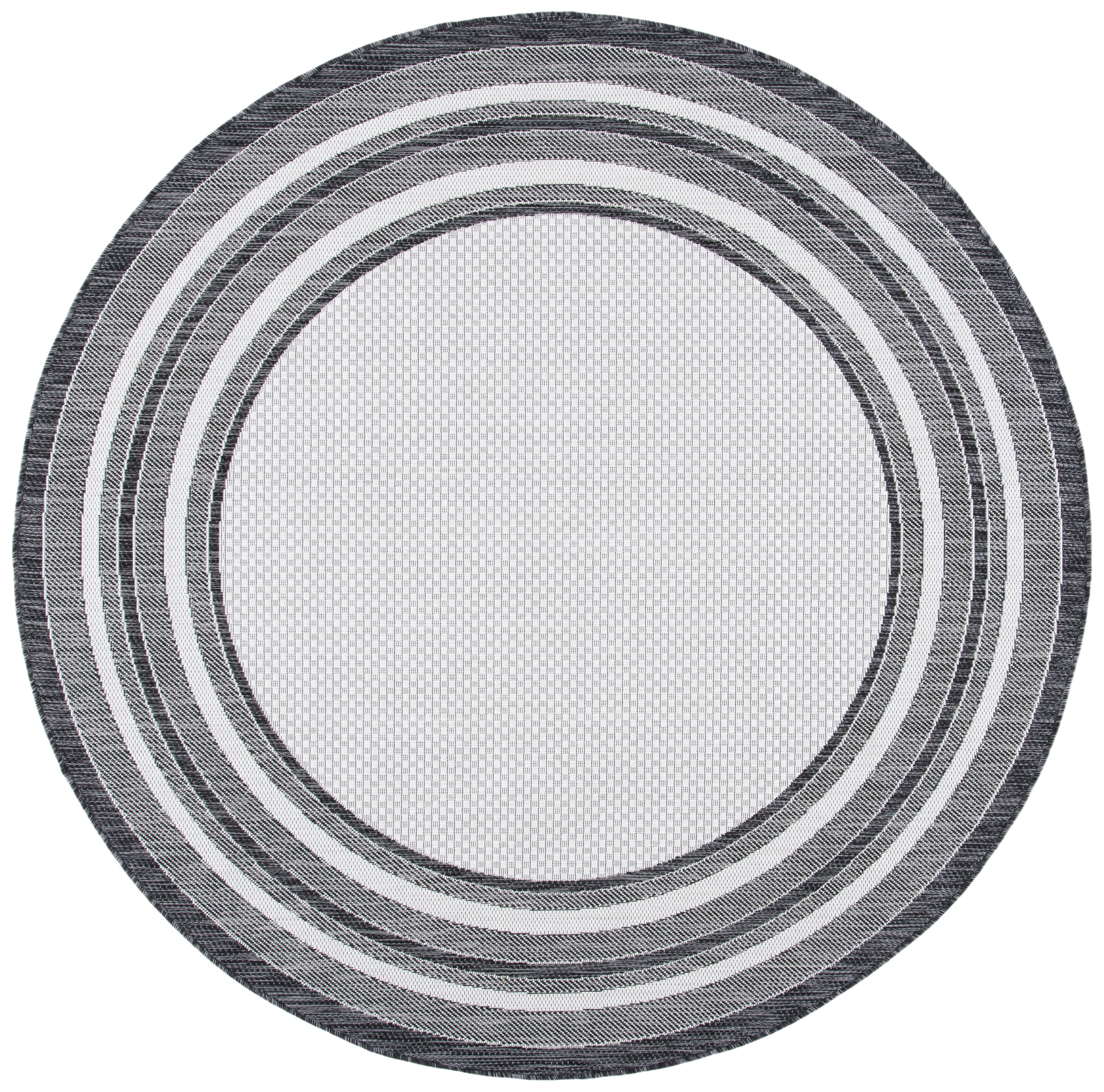 Safavieh Courtyard Ercan Bordered Indoor/Outdoor Area Rug, Ivory/Black, 10' x 10' Round
