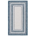 thumbnail image 1 of Safavieh Courtyard Ercan Bordered Indoor/Outdoor Area Rug, Ivory/Navy, 2' x 3'7", 1 of 16