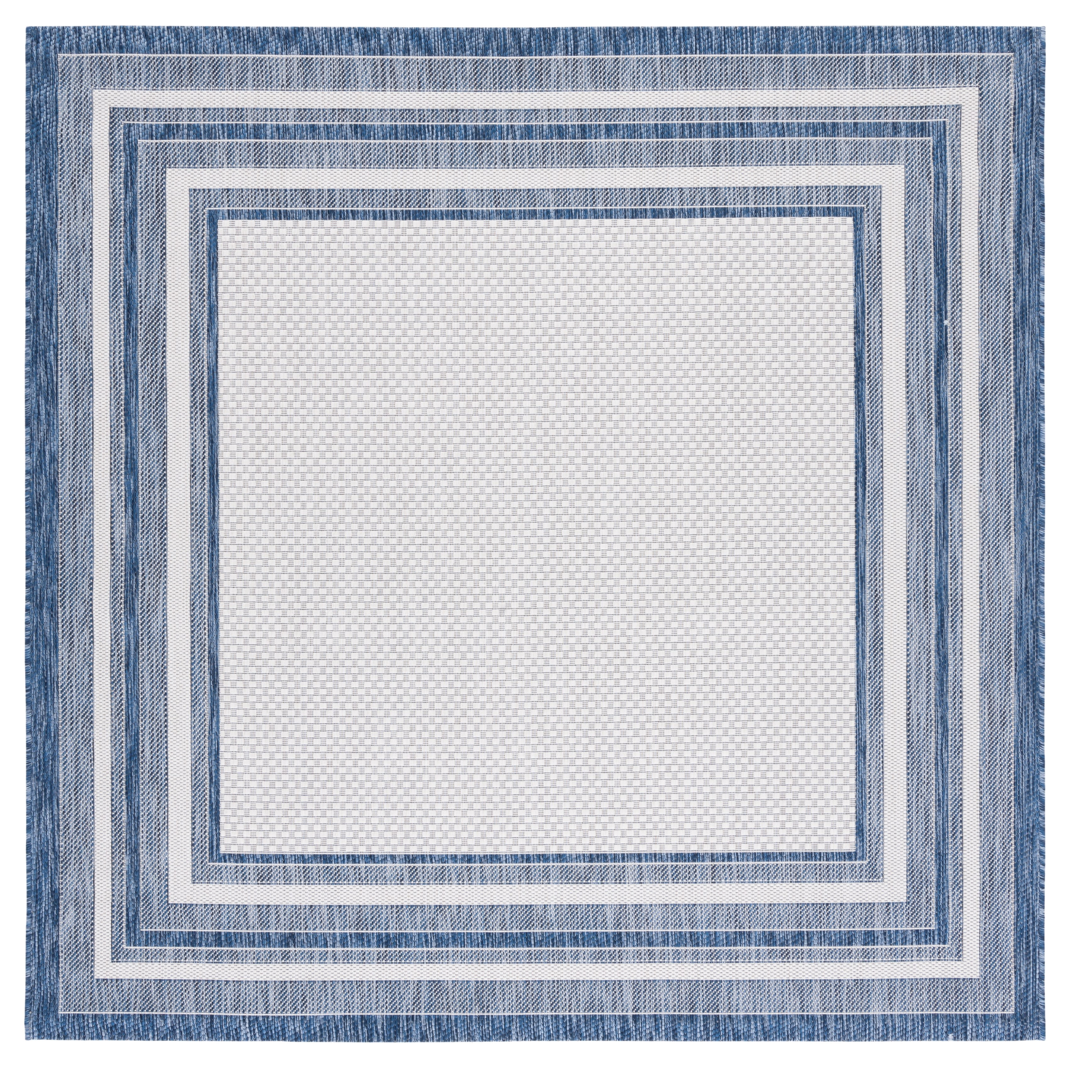 Safavieh Courtyard Ercan Bordered Indoor/Outdoor Area Rug, Ivory/Navy, 4' x 4' Square