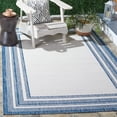 thumbnail image 1 of Safavieh Courtyard Ercan Bordered Indoor/Outdoor Area Rug, Ivory/Navy, 4' x 5'7", 1 of 15