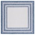 thumbnail image 1 of SAFAVIEH Courtyard Ercan Bordered Indoor/Outdoor Area Rug, Ivory/Navy, 9' x 9' Square, 1 of 16