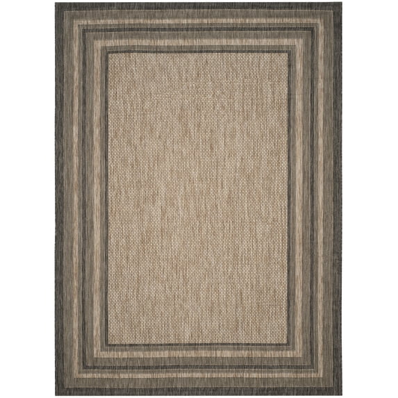 Safavieh Courtyard Ercan Bordered Indoor/Outdoor Area Rug, Natural/Black, 10' x 14'