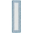 thumbnail image 1 of Safavieh Courtyard Ercan Bordered Indoor/Outdoor Runner Rug, Ivory/Navy, 2'3" x 22', 1 of 12