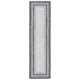 thumbnail image 1 of SAFAVIEH Courtyard Ercan Bordered Indoor/Outdoor Runner Rug, Light Grey/Black, 2'3" x 18', 1 of 6