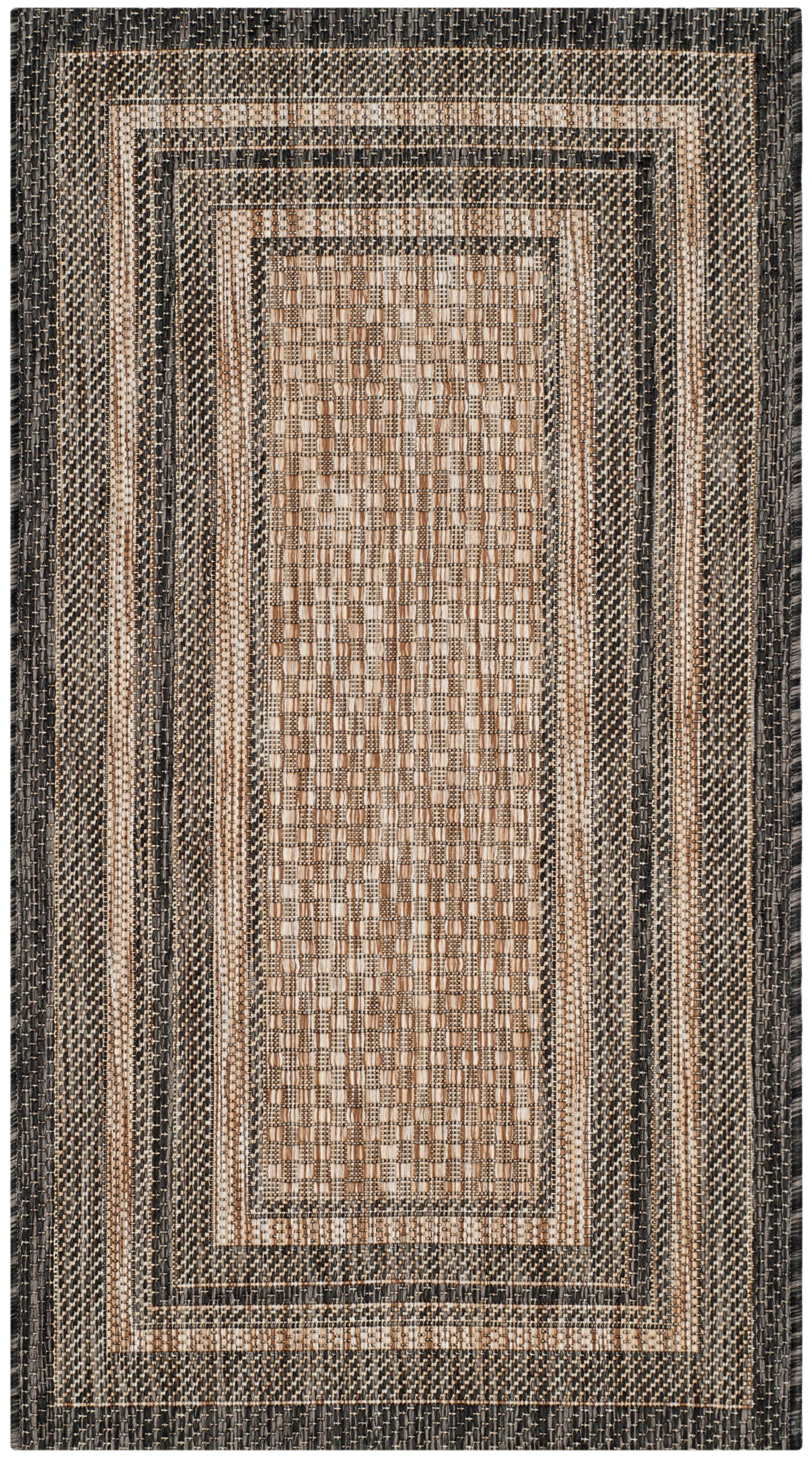 Safavieh Courtyard Black and Natural Indoor/Outdoor Rug
