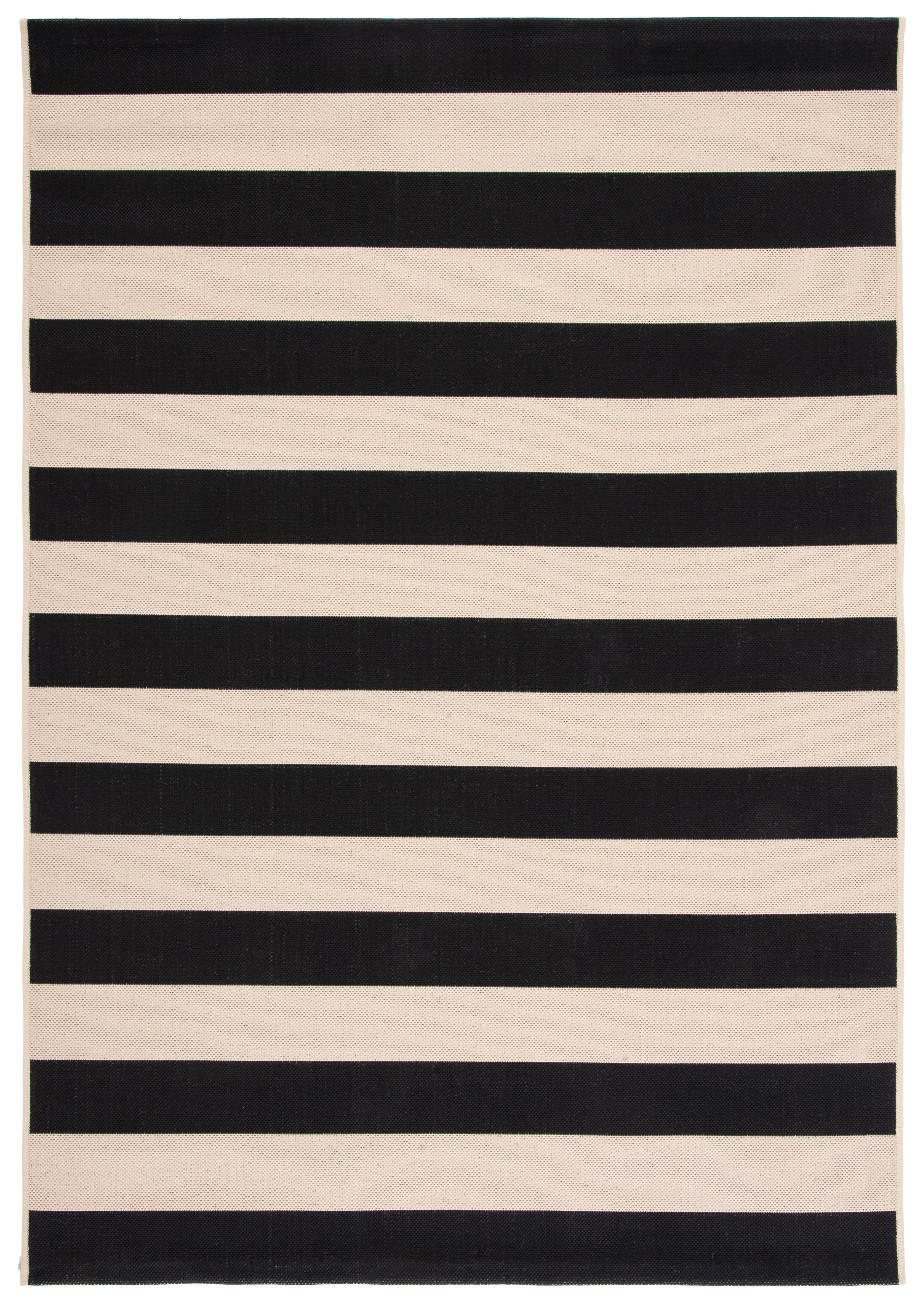 Safavieh Courtyard Ermintrude Striped Indoor/Outdoor Area Rug, Beige/Black, 5'3" x 7'7"