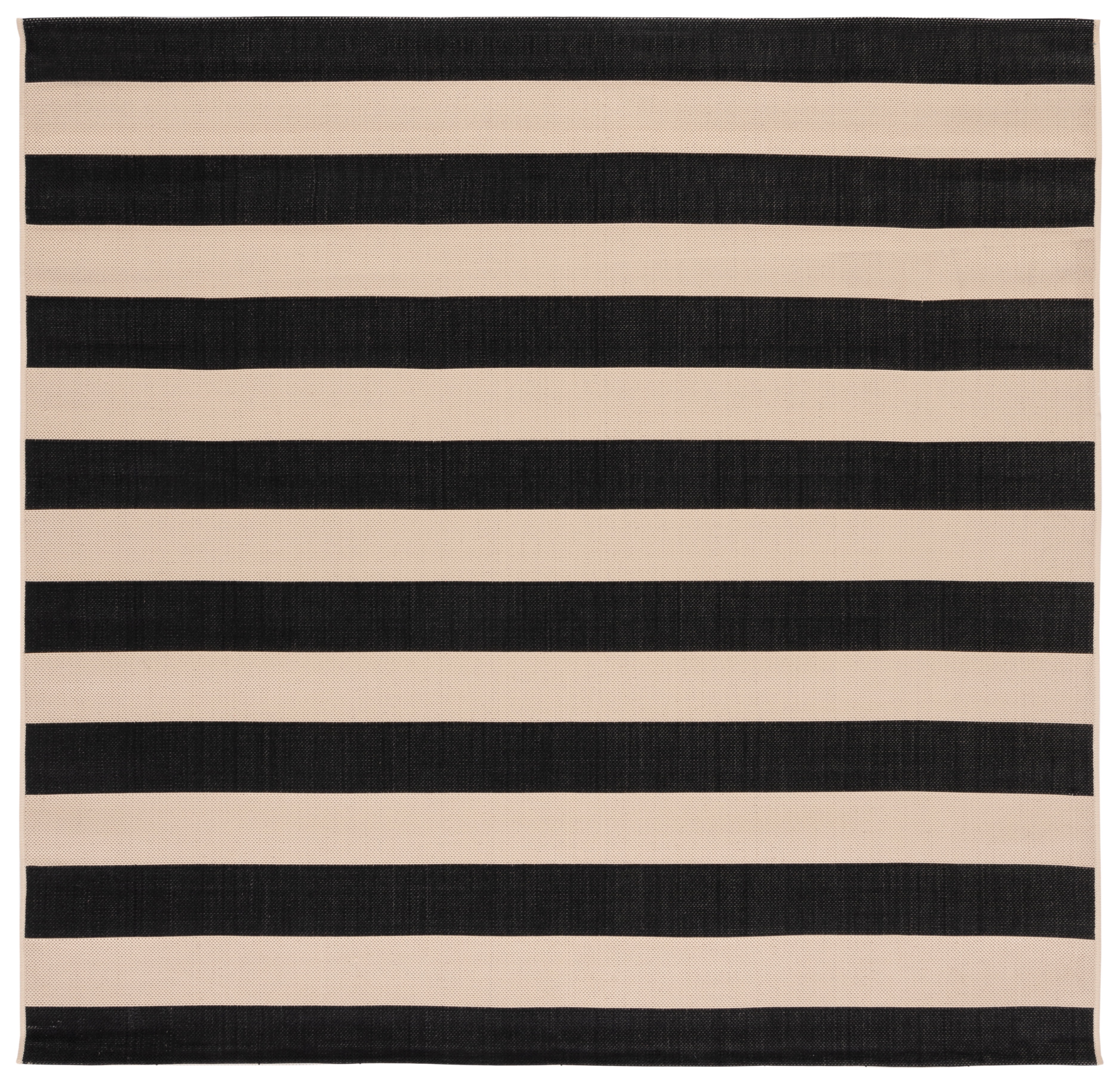 Safavieh Courtyard Ermintrude Striped Indoor/Outdoor Area Rug, Beige/Black, 7'10" x 7'10" Square