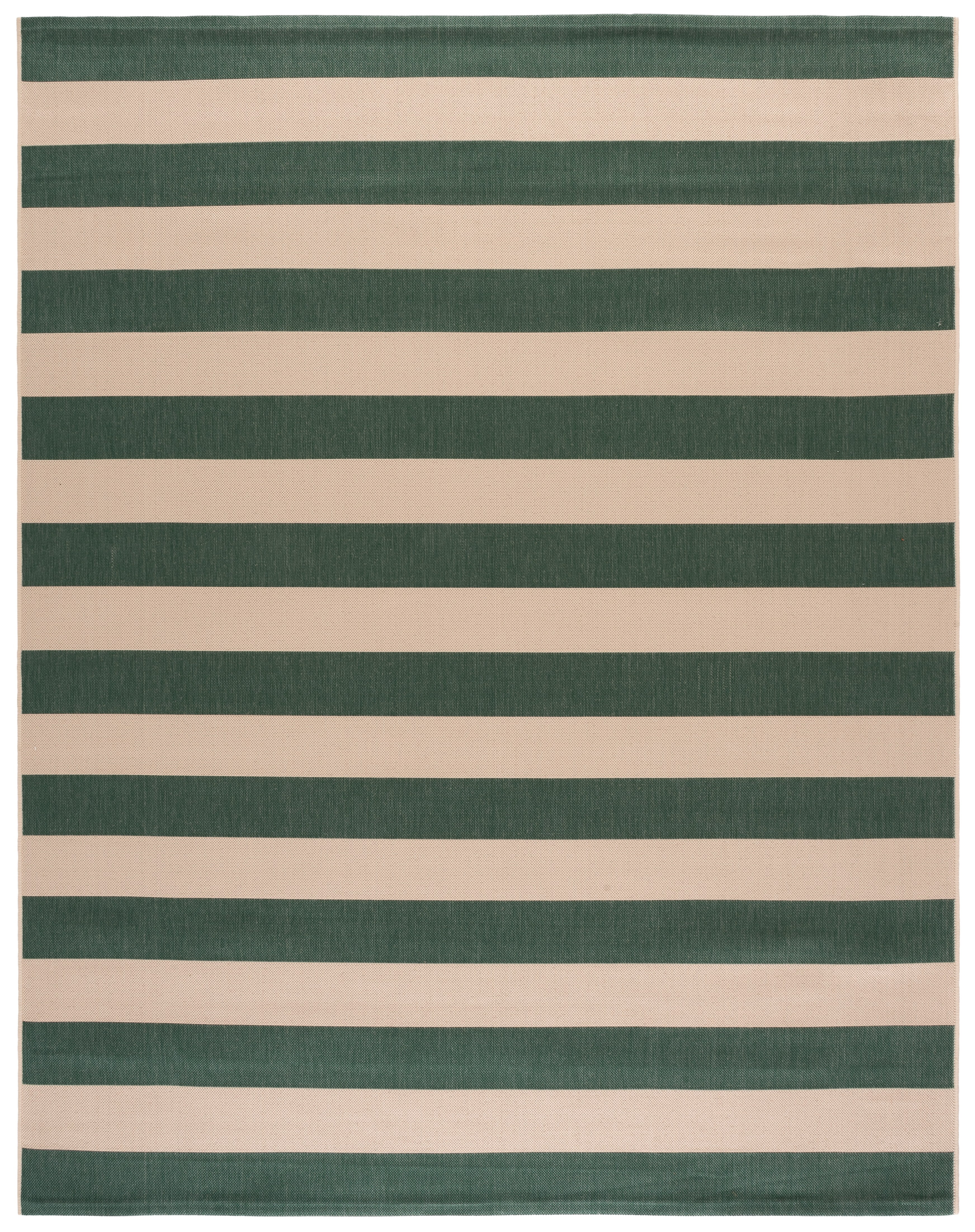 Safavieh Courtyard Ermintrude Striped Indoor/Outdoor Area Rug, Beige/Dark Green, 9' x 12'