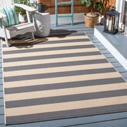 Safavieh Courtyard Ermintrude Striped Indoor/Outdoor Area Rug, Beige/Gray, 2' x 3'7"
