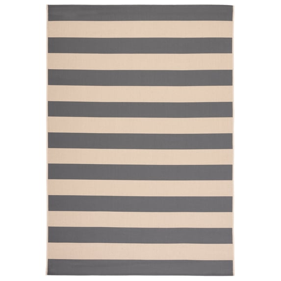 Safavieh Courtyard Ermintrude Striped Indoor/Outdoor Area Rug, Beige/Gray, 5'3" x 7'7"