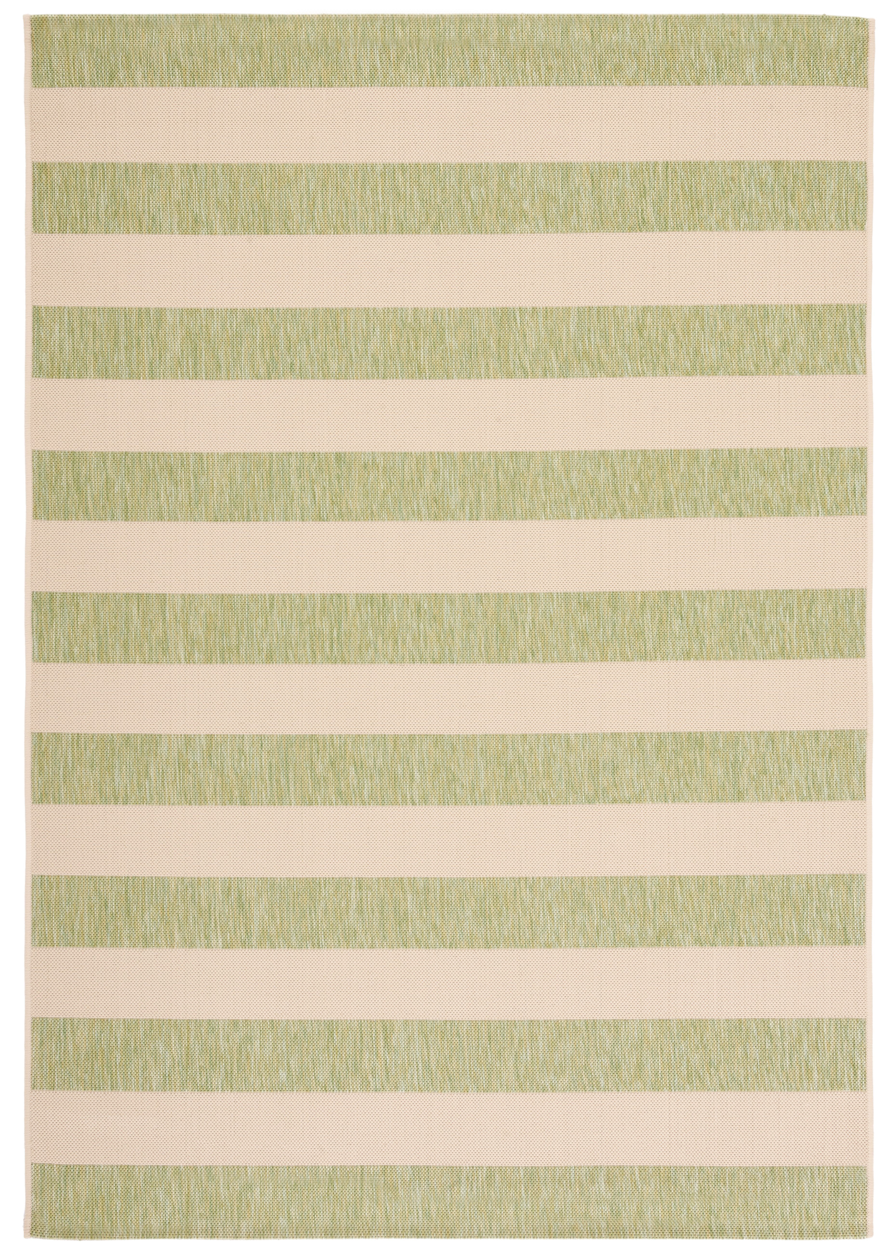 Safavieh Courtyard Ermintrude Striped Indoor/Outdoor Area Rug, Beige/Sage Green, 5'3" x 7'7"