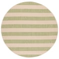 thumbnail image 1 of Safavieh Courtyard Ermintrude Striped Indoor/Outdoor Area Rug, Beige/Sage Green, 6'7" x 6'7" Round, 1 of 9