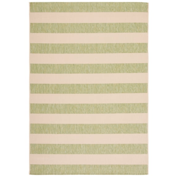 Safavieh Courtyard Ermintrude Striped Indoor/Outdoor Area Rug, Beige/Sage Green, 8' x 10'