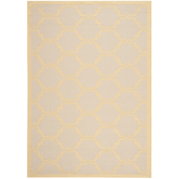 SAFAVIEH Courtyard Estelle Geometric Indoor/Outdoor Area Rug, 6'7" x 9'6", Beige/Yellow
