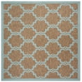 thumbnail image 1 of SAFAVIEH Courtyard Estelle Geometric Indoor/Outdoor Area Rug, Brown/Aqua, 6'7" x 6'7" Square, 1 of 9