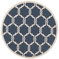 thumbnail image 1 of SAFAVIEH Courtyard Estelle Geometric Indoor/Outdoor Area Rug, Navy/Beige, 5'3" x 5'3" Round, 1 of 10