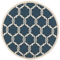 thumbnail image 1 of SAFAVIEH Courtyard Estelle Geometric Indoor/Outdoor Area Rug, Navy/Beige, 5'3" x 5'3" Round, 1 of 5