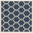 thumbnail image 1 of SAFAVIEH Courtyard Estelle Geometric Indoor/Outdoor Area Rug, Navy/Beige, 6'7" x 6'7" Square, 1 of 10