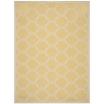 SAFAVIEH Courtyard Estelle Geometric Indoor/Outdoor Area Rug, Yellow/Beige, 5'3" x 7'7"