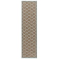 thumbnail image 1 of SAFAVIEH Courtyard Estelle Geometric Indoor/Outdoor Runner Rug, 2'3" x 8', Brown/Aqua, 1 of 9