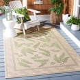 thumbnail image 1 of SAFAVIEH Courtyard Euler Floral Indoor/Outdoor Area Rug, Natural/Olive, 5'3" x 7'7", 1 of 10
