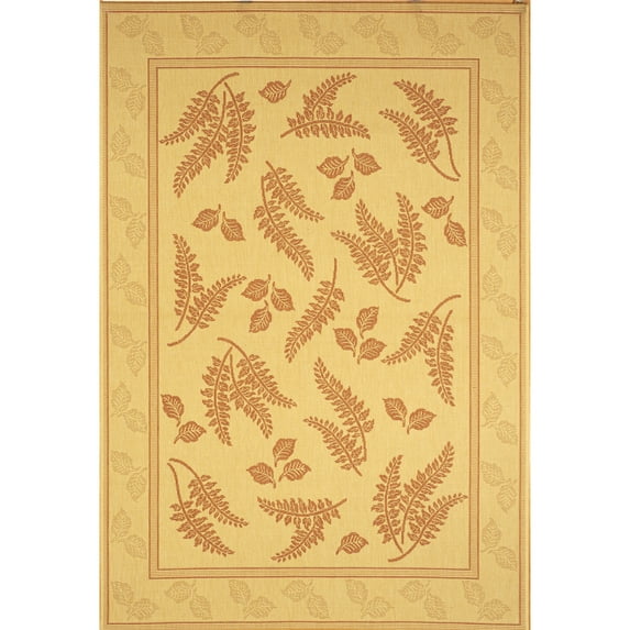 Safavieh Courtyard Euler Floral Indoor/Outdoor Area Rug, Natural/Terracotta, 4' x 5'7"