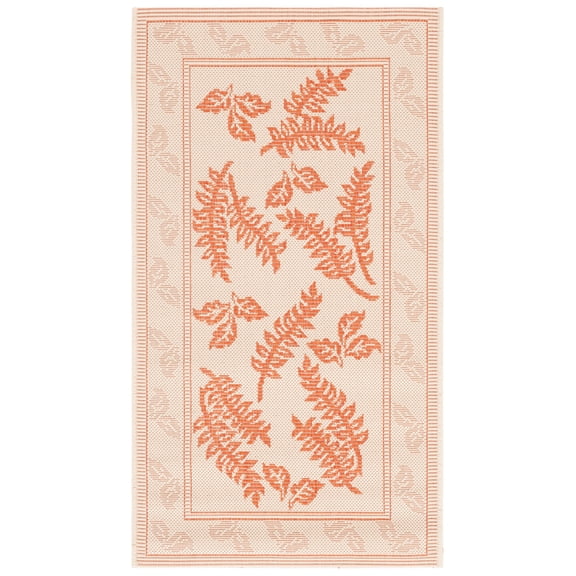 Safavieh Courtyard Euler Floral Indoor/Outdoor Area Rug, Natural/Terracotta, 2' x 3'7"