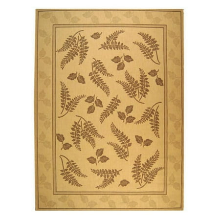 SAFAVIEH Courtyard Euler Traditional Floral Indoor/Outdoor Area Rug, 6'7" x 9'6", Natural/Brown