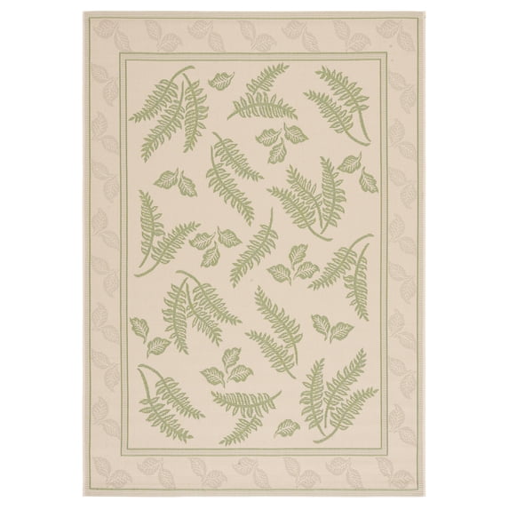 Safavieh Courtyard Euler Floral Indoor/Outdoor Area Rug, Natural/Olive, 6'7" x 9'6"