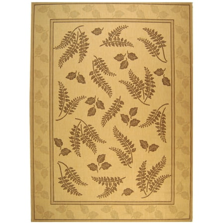 SAFAVIEH Courtyard Euler Traditional Floral Indoor/Outdoor Area Rug, 8' x 11', Natural/Brown