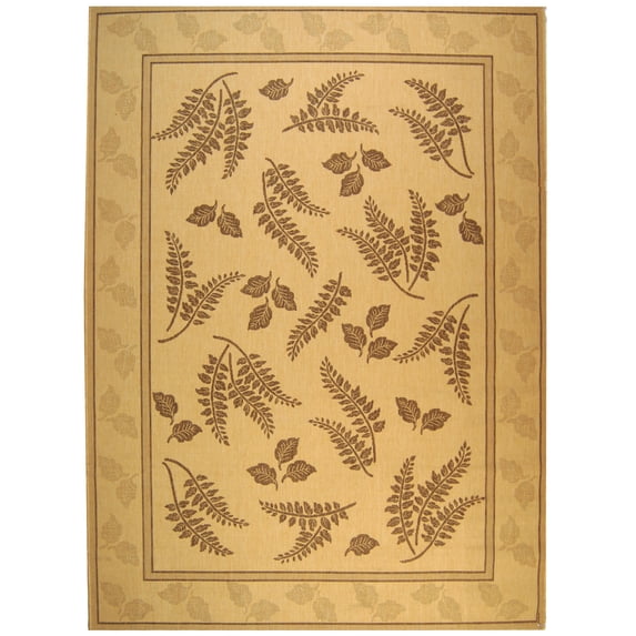 Safavieh Courtyard Euler Floral Indoor/Outdoor Area Rug, Natural/Brown, 8' x 11'